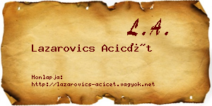Lazarovics Acicét névjegykártya